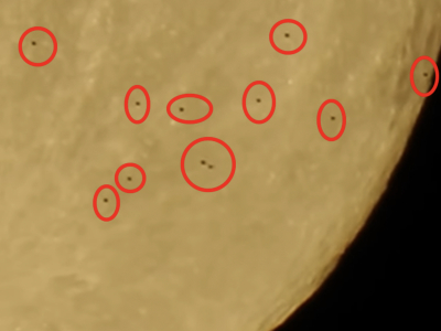 Moscow Resident Records UFOs Flotilla While Zooming on The Moon